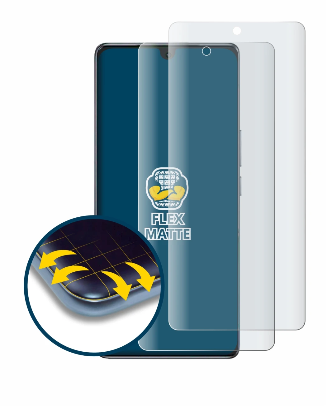Image of the device Vivo V29 Lite with a wide variety of screen protectors.