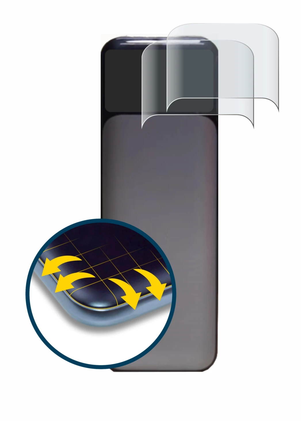 Image of the device Anker Powerbank 737 with a wide variety of screen protectors.