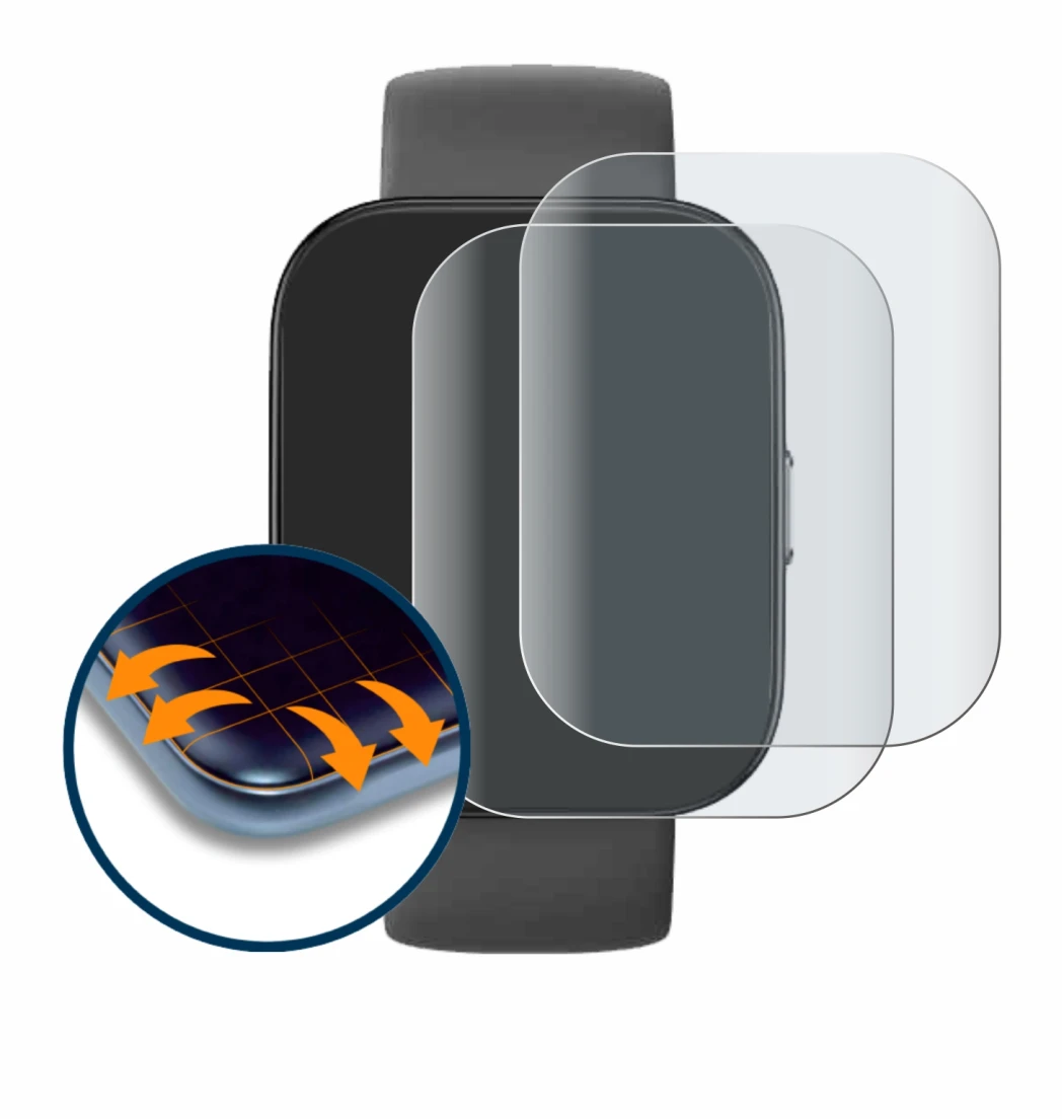 Image of the device Huami Amazfit Bip 5 with a wide variety of screen protectors.