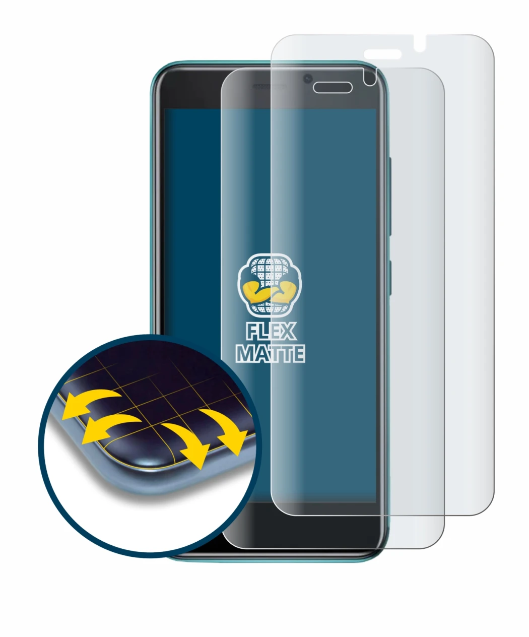 Image of the device Cubot J 20 with a wide variety of screen protectors.