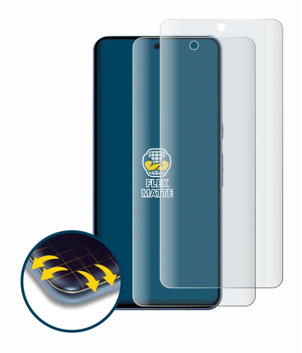 Image of the device Google Pixel 8 Pro with a wide variety of screen protectors.