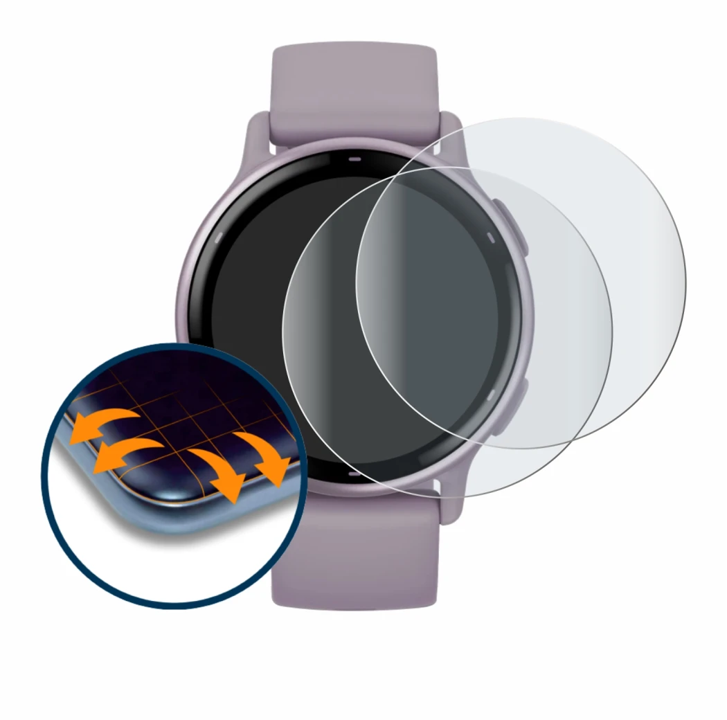 Image of the device Garmin vivoactive 5 with a wide variety of screen protectors.