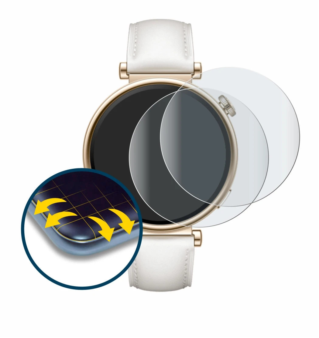 Image of the device Huawei Watch GT 4 (41mm) with a wide variety of screen protectors.