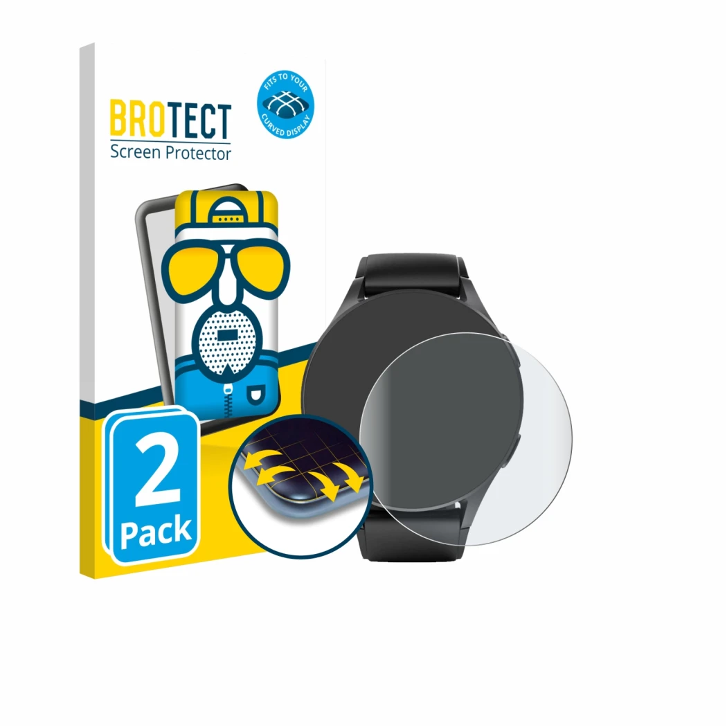 Front side of a product packaging with the brand logo BROTECT. Next to it is the device Hama 8900 (42 mm) shown with the corre