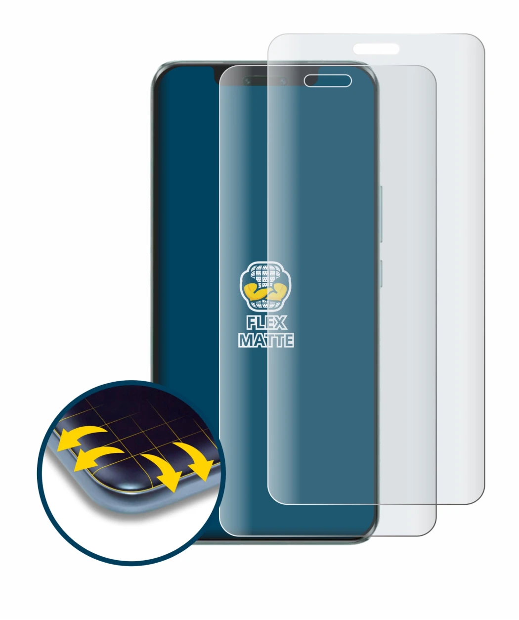 Image of the device Honor Magic 6 Pro with a wide variety of screen protectors.