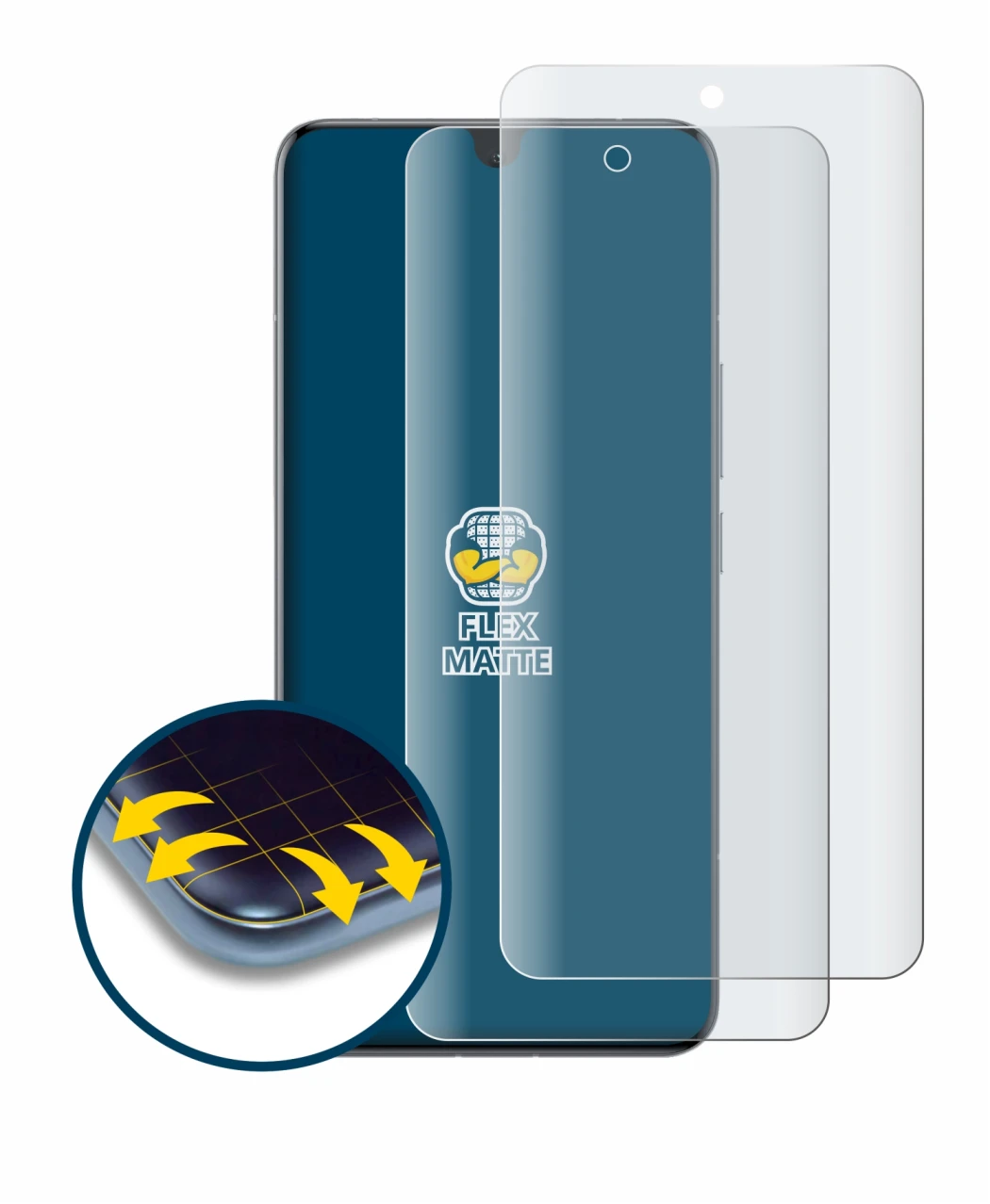 Image of the device Xiaomi 14 Ultra with a wide variety of screen protectors.