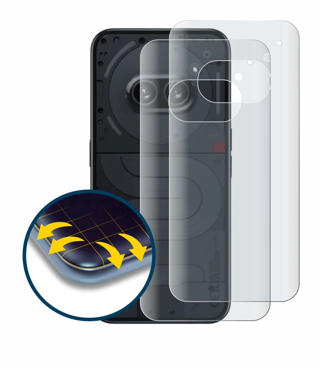 Image of the device Nothing Phone (2a) (Back) with a wide variety of screen protectors.