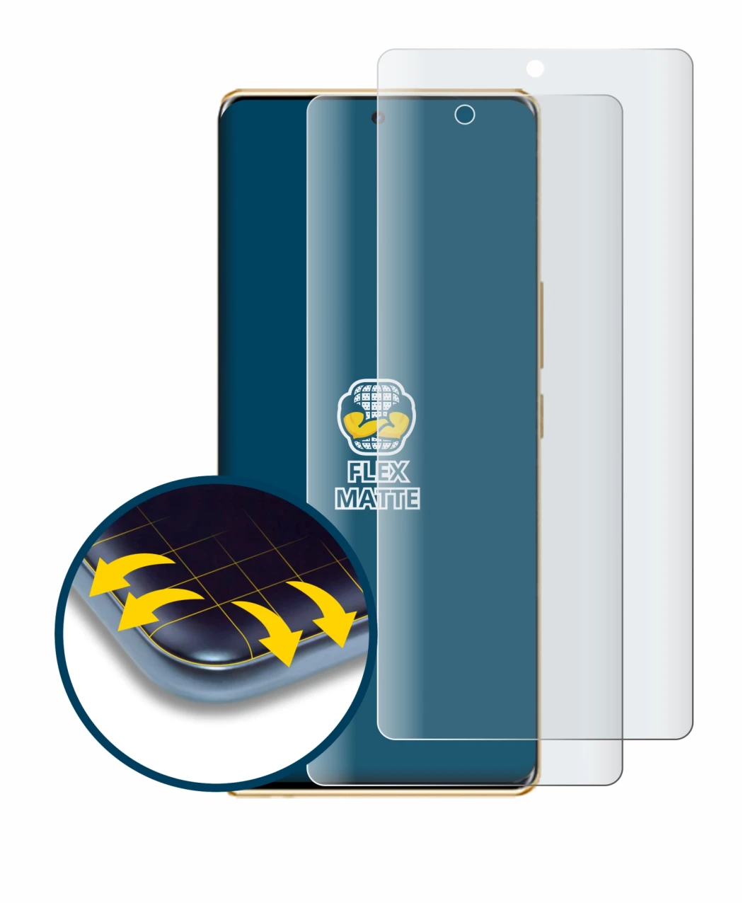 Image of the device Infinix Note 40 Pro with a wide variety of screen protectors.