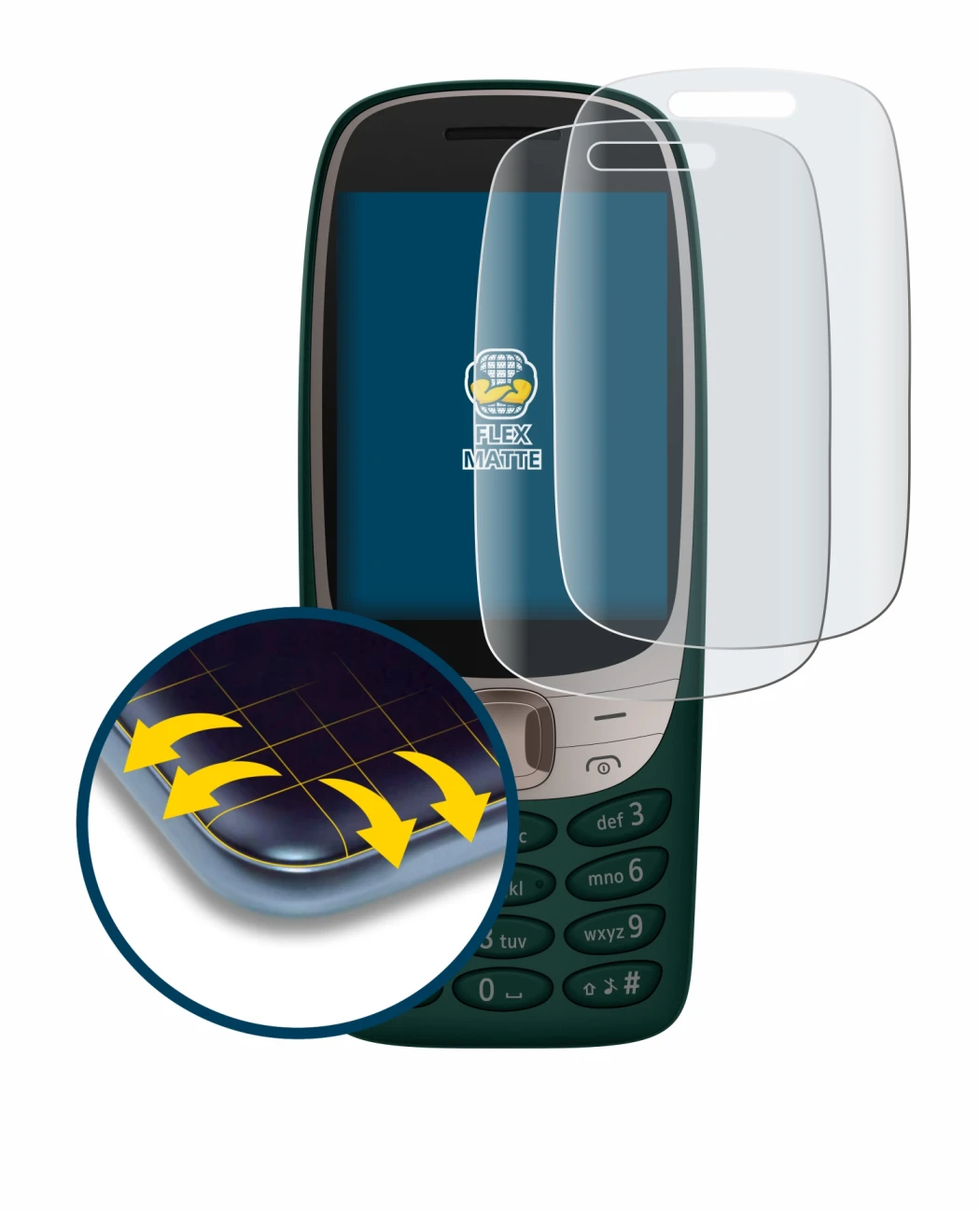 Image of the device Nokia 6310 (2024) with a wide variety of screen protectors.