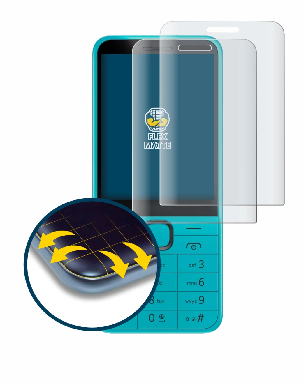 Image of the device Nokia 235 4G (2024) with a wide variety of screen protectors.