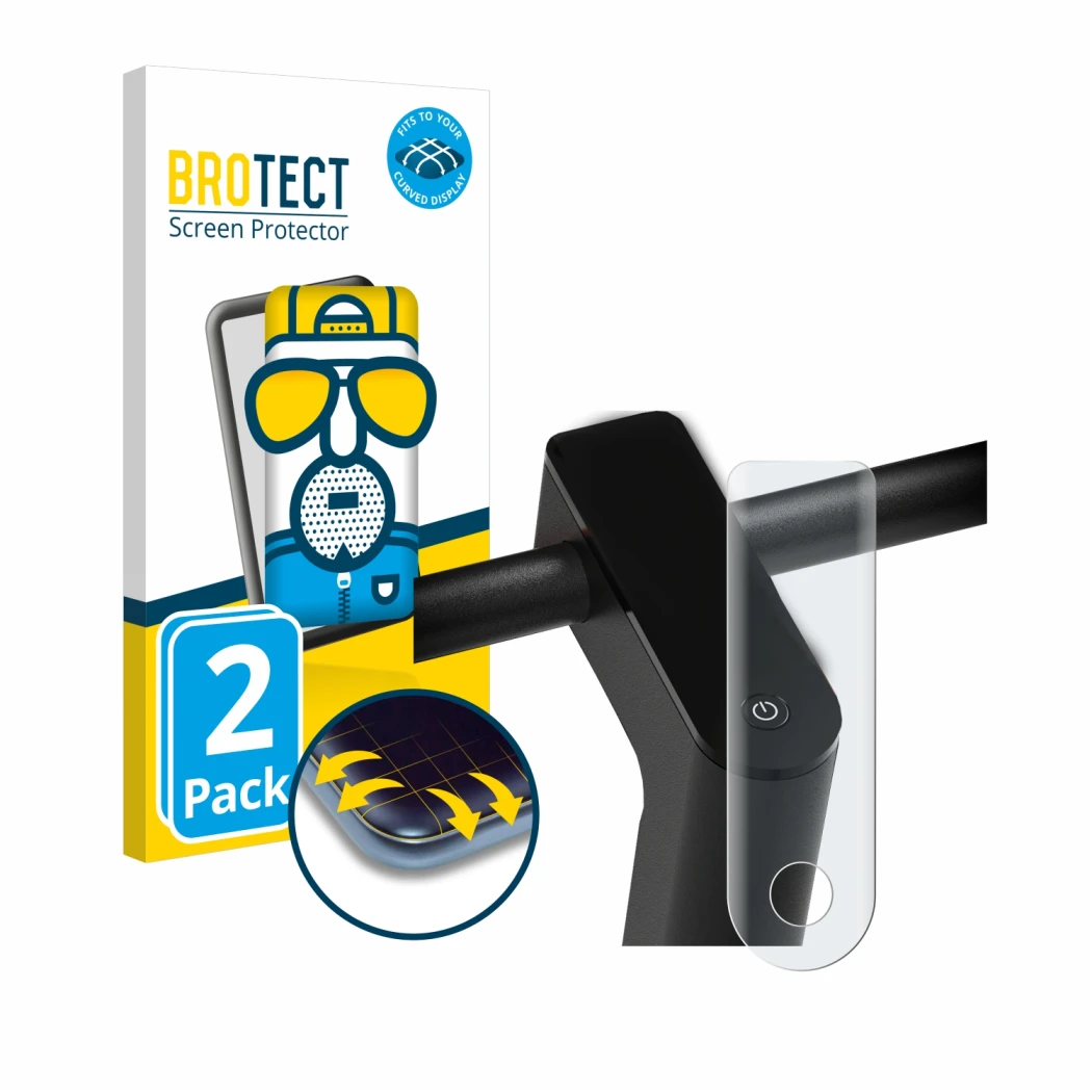 Front side of a product packaging with the brand logo BROTECT. Next to it is the device Xiaomi Mi 4 Pro (2nd Gen.) shown with