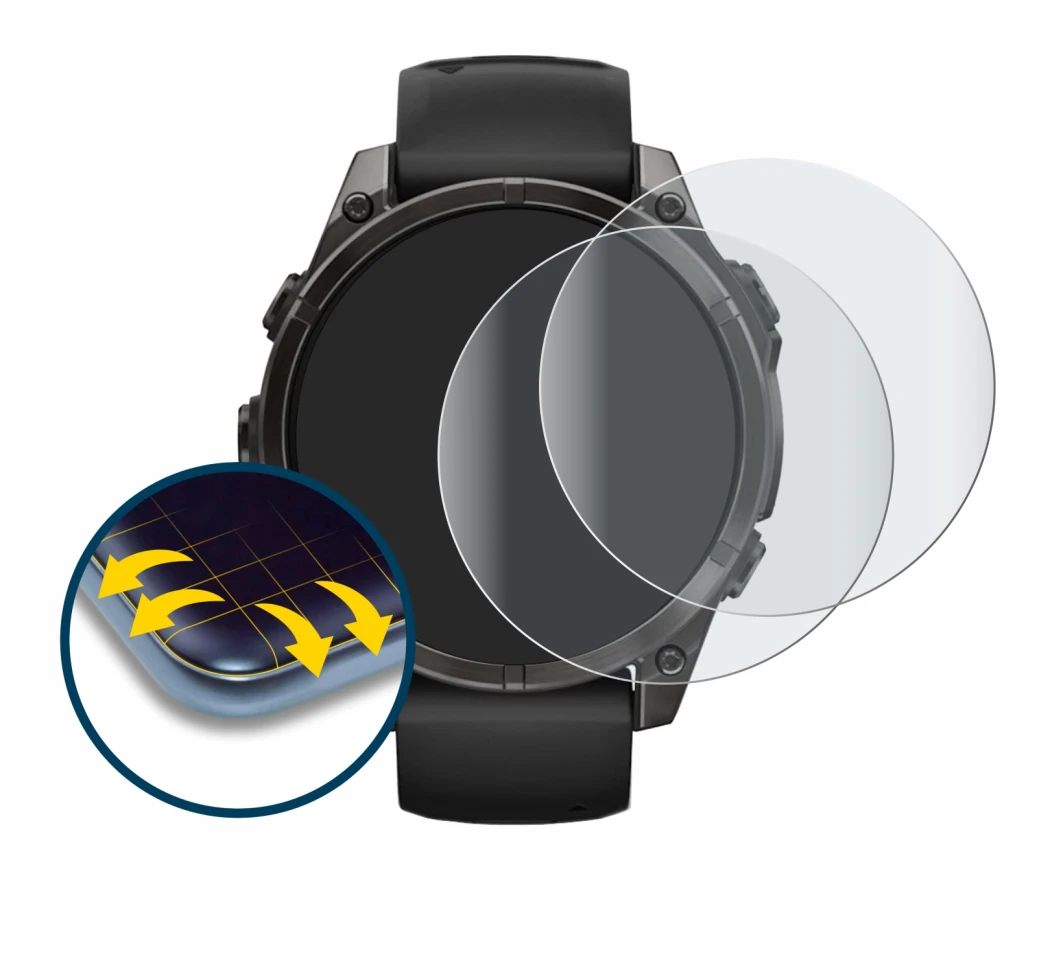 Image of the device Garmin Fenix 8 AMOLED (47 mm) with a wide variety of screen protectors.