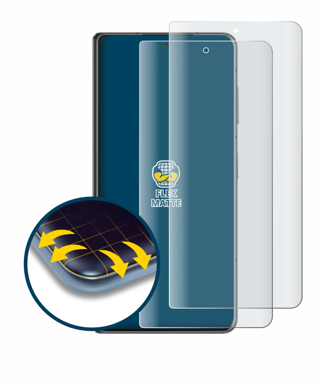 Image of the device Honor Magic V3 with a wide variety of screen protectors.