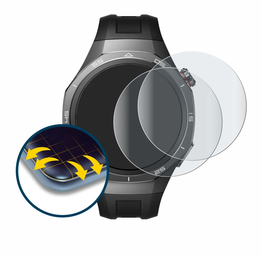Image of the device Huawei Watch GT 5 Pro (46 mm) with a wide variety of screen protectors.