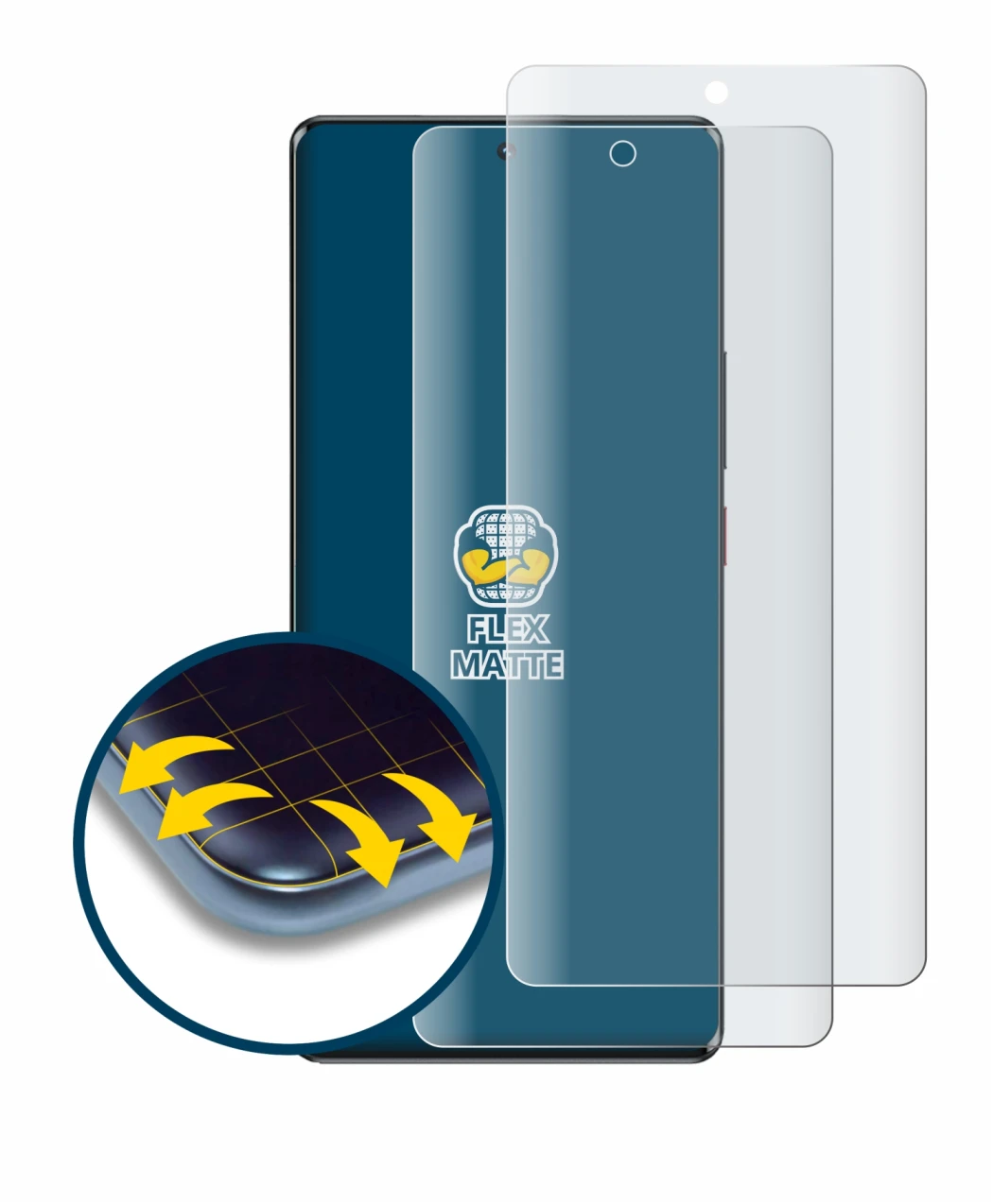 Image of the device ZTE Blade V50 5G with a wide variety of screen protectors.