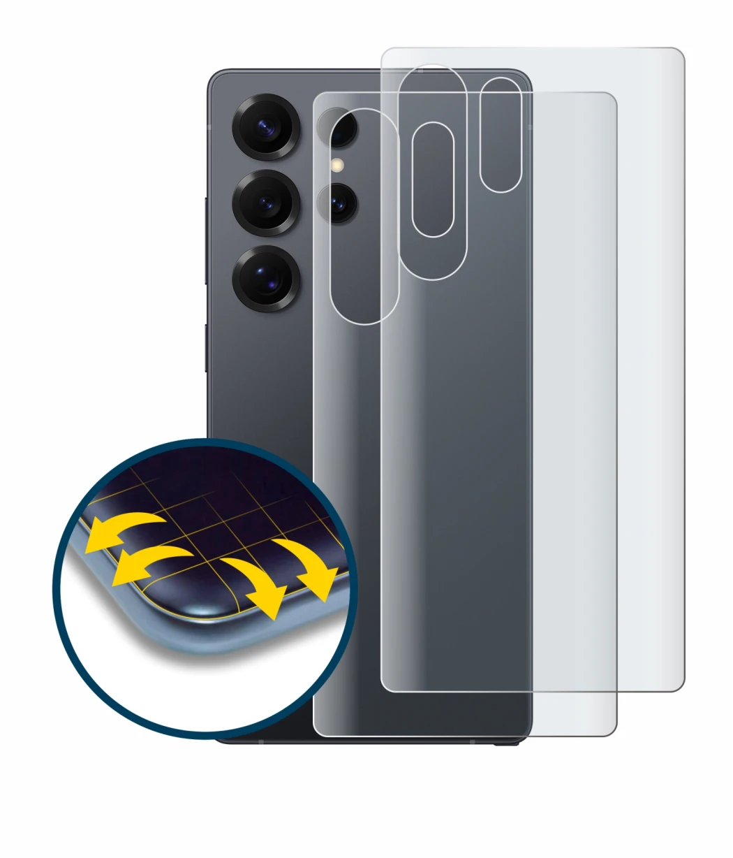 Image of the device Samsung Galaxy S25 Ultra (Back) with a wide variety of screen protectors.