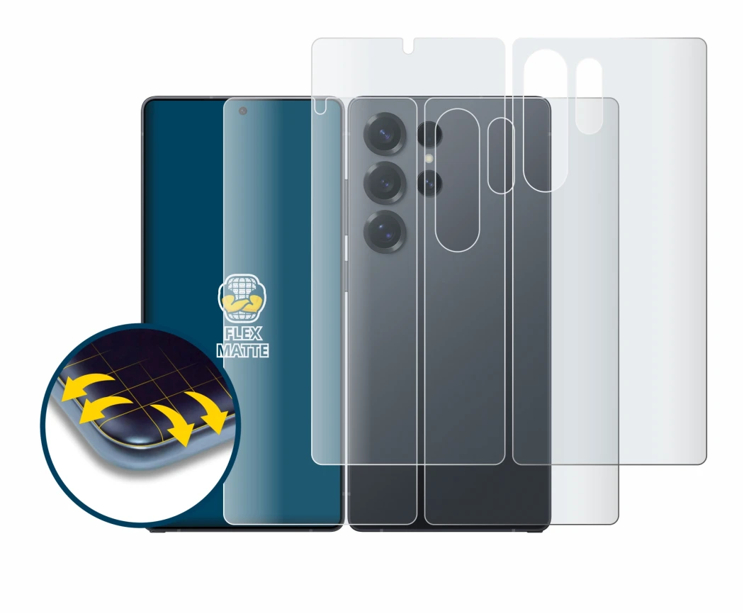 Image of the device Samsung Galaxy S25 Ultra Enterprise Edition (Front+Back) with a wide variety of screen protectors.