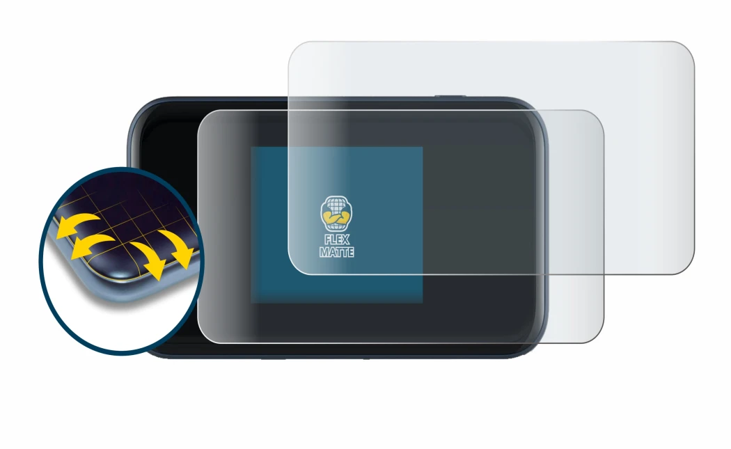 Image of the device ZTE MU5002 with a wide variety of screen protectors.