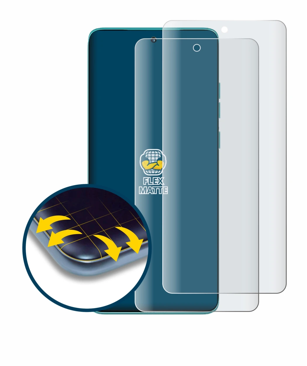 Image of the device Motorola Edge 60 with a wide variety of screen protectors.