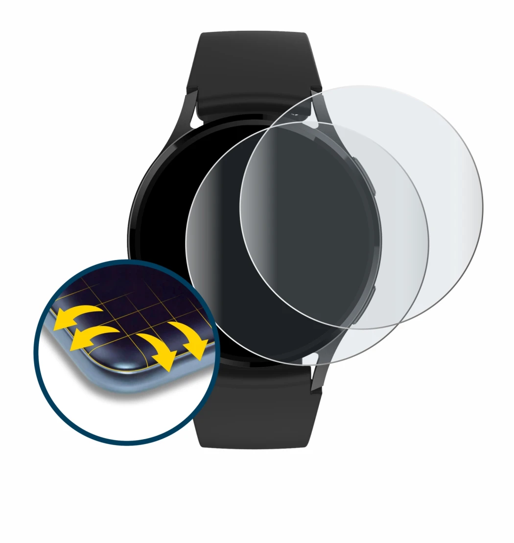 Image of the device Levowatch EDGY with a wide variety of screen protectors.