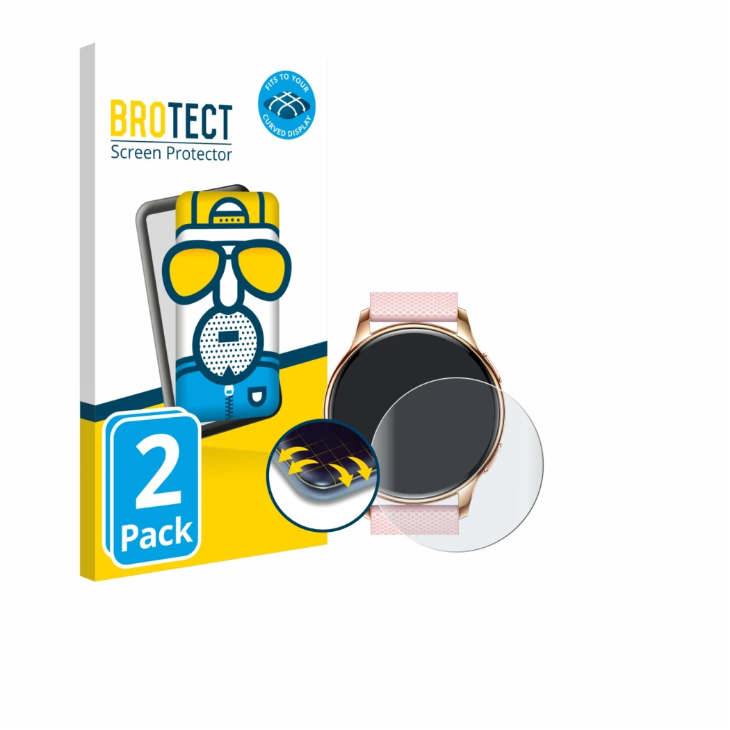 Front side of a product packaging with the brand logo BROTECT. Next to it is the device Maoo VT.11 shown with the correspondin