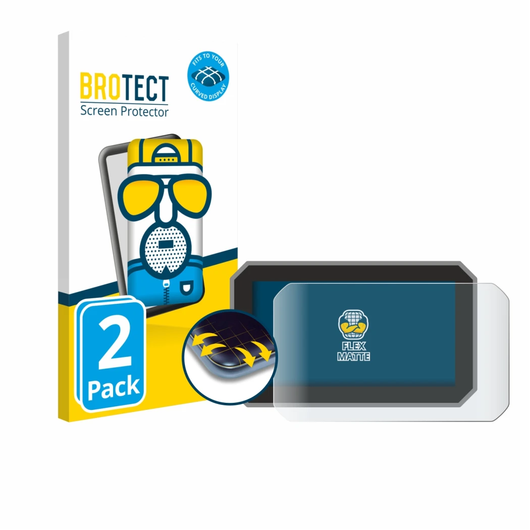 Front side of a product packaging with the brand logo BROTECT. Next to it is the device Honda Forza 2025 shown with the corres