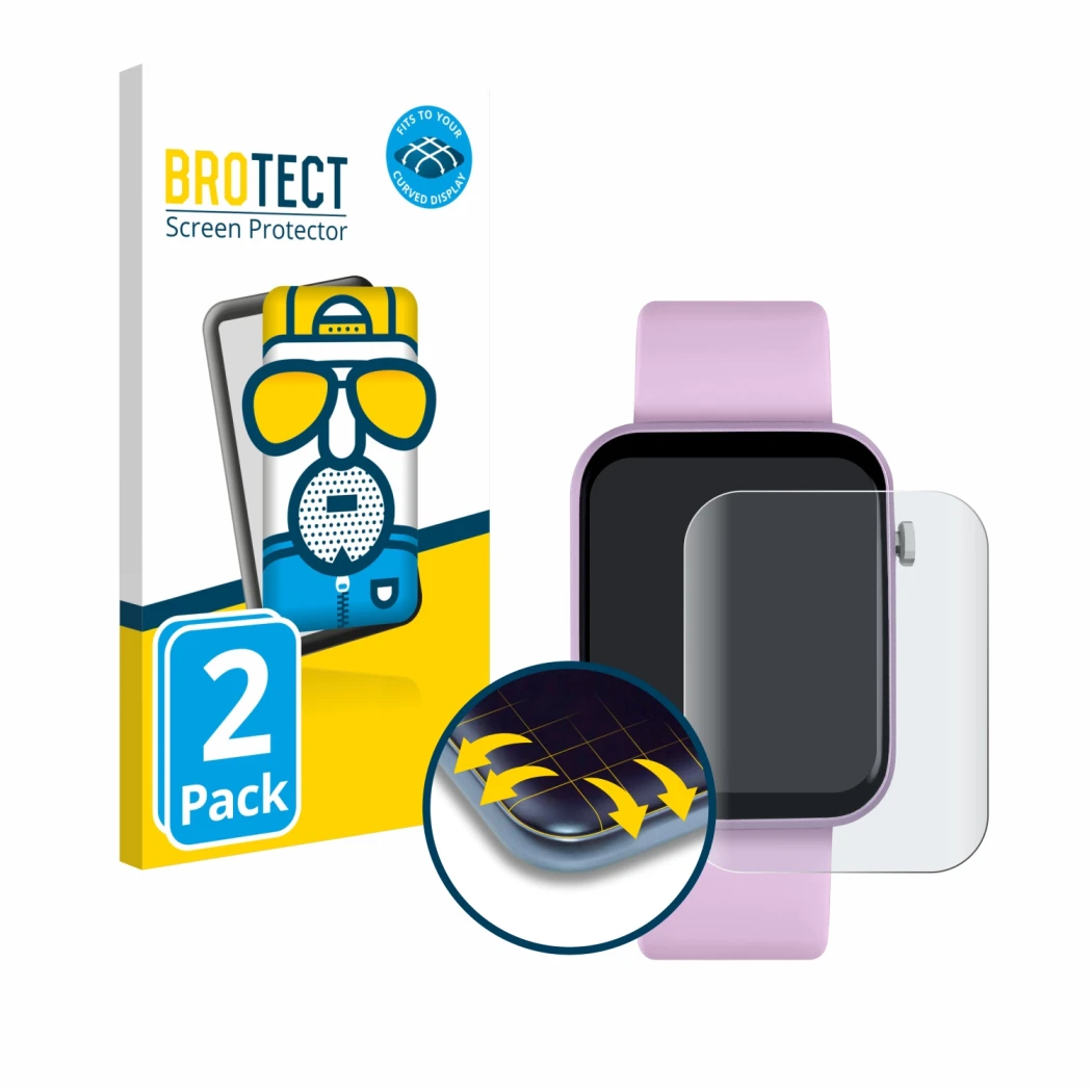Front side of a product packaging with the brand logo BROTECT. Next to it is the device Tikkers Series 13 shown with the corre