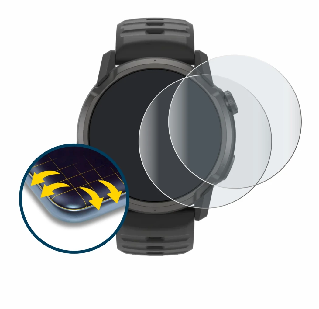 Image of the device Coros Apex 4 (42 mm) with a wide variety of screen protectors.