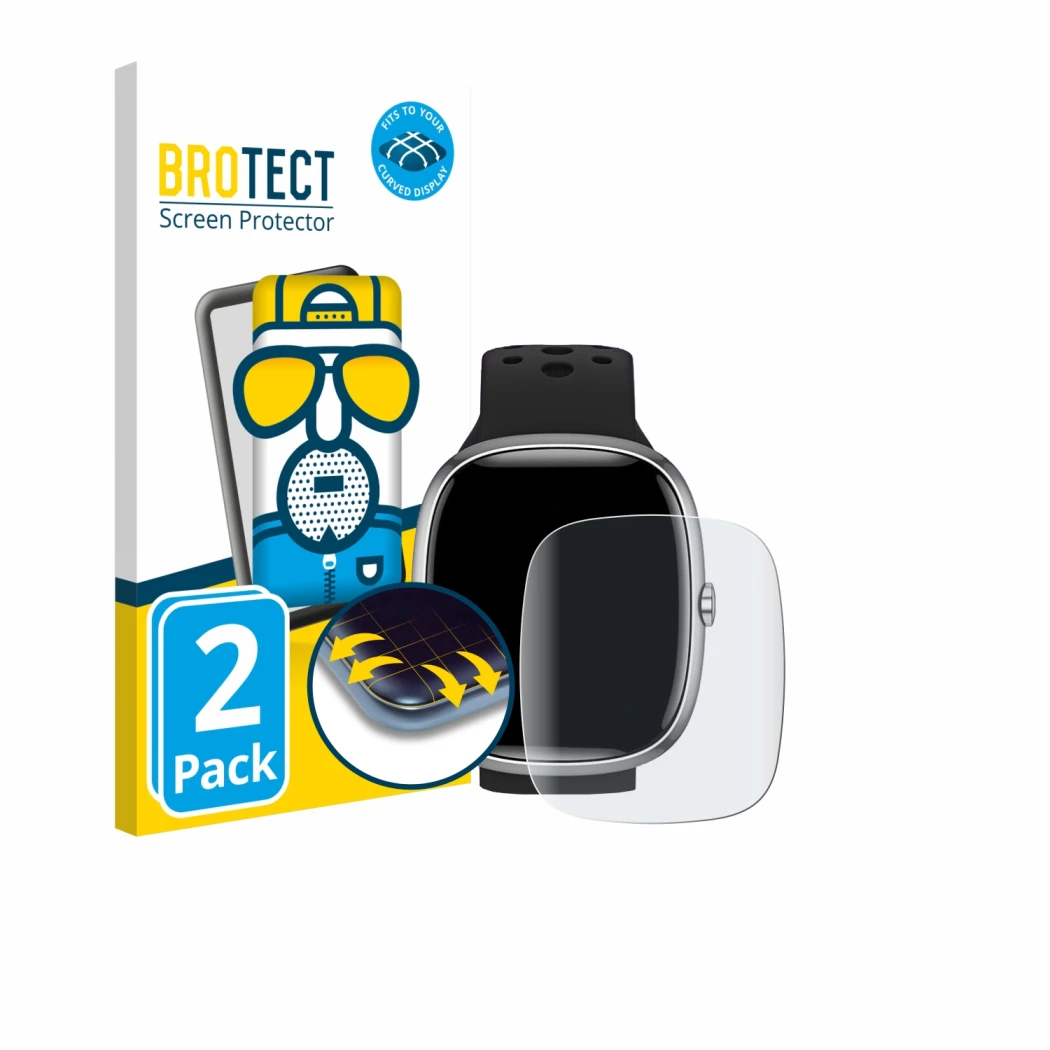 Front side of a product packaging with the brand logo BROTECT. Next to it is the device JoJoego G61 shown with the correspondi