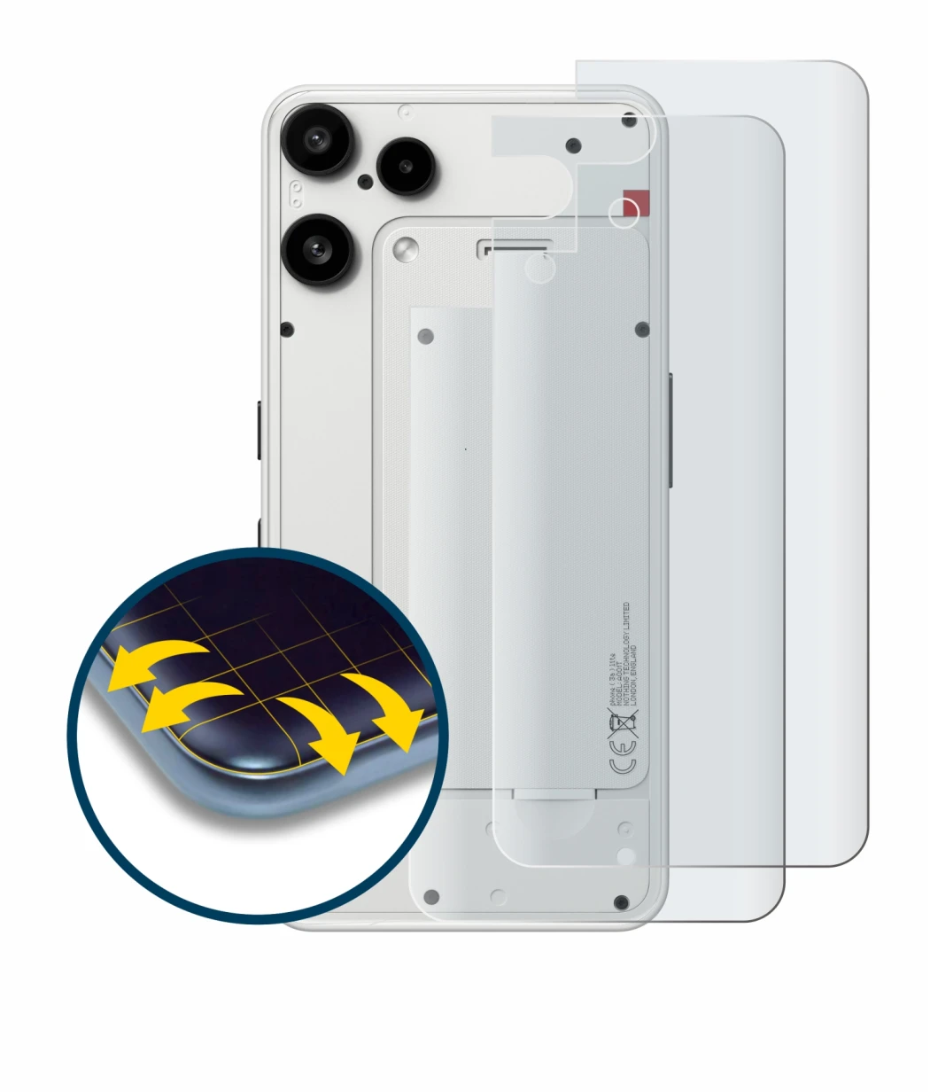 Image of the device Nothing Phone (3a) Lite (Back) with a wide variety of screen protectors.