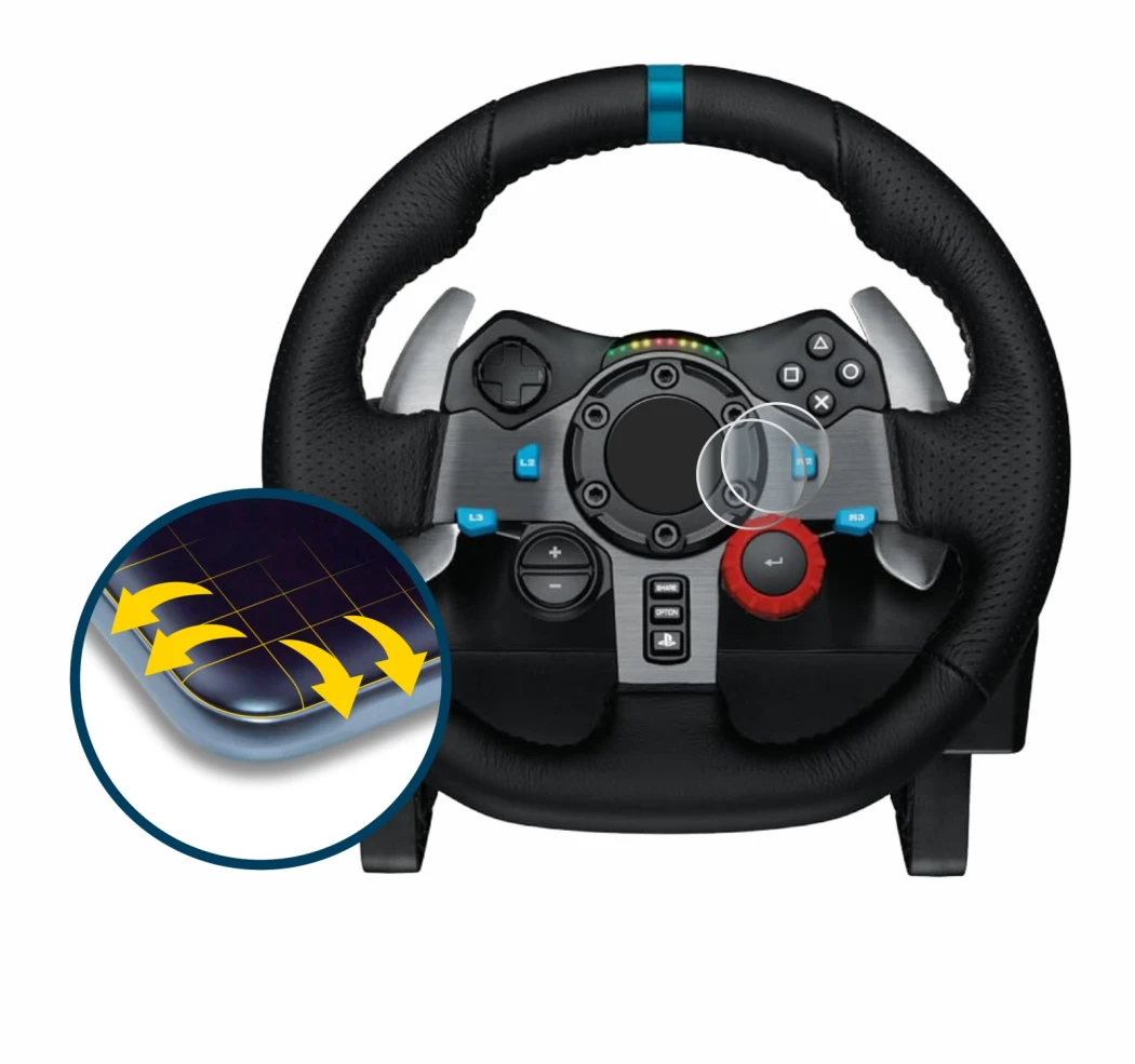 Image of the device Logitech G29 Driving Force Gaming Racing Wheel with a wide variety of screen protectors.