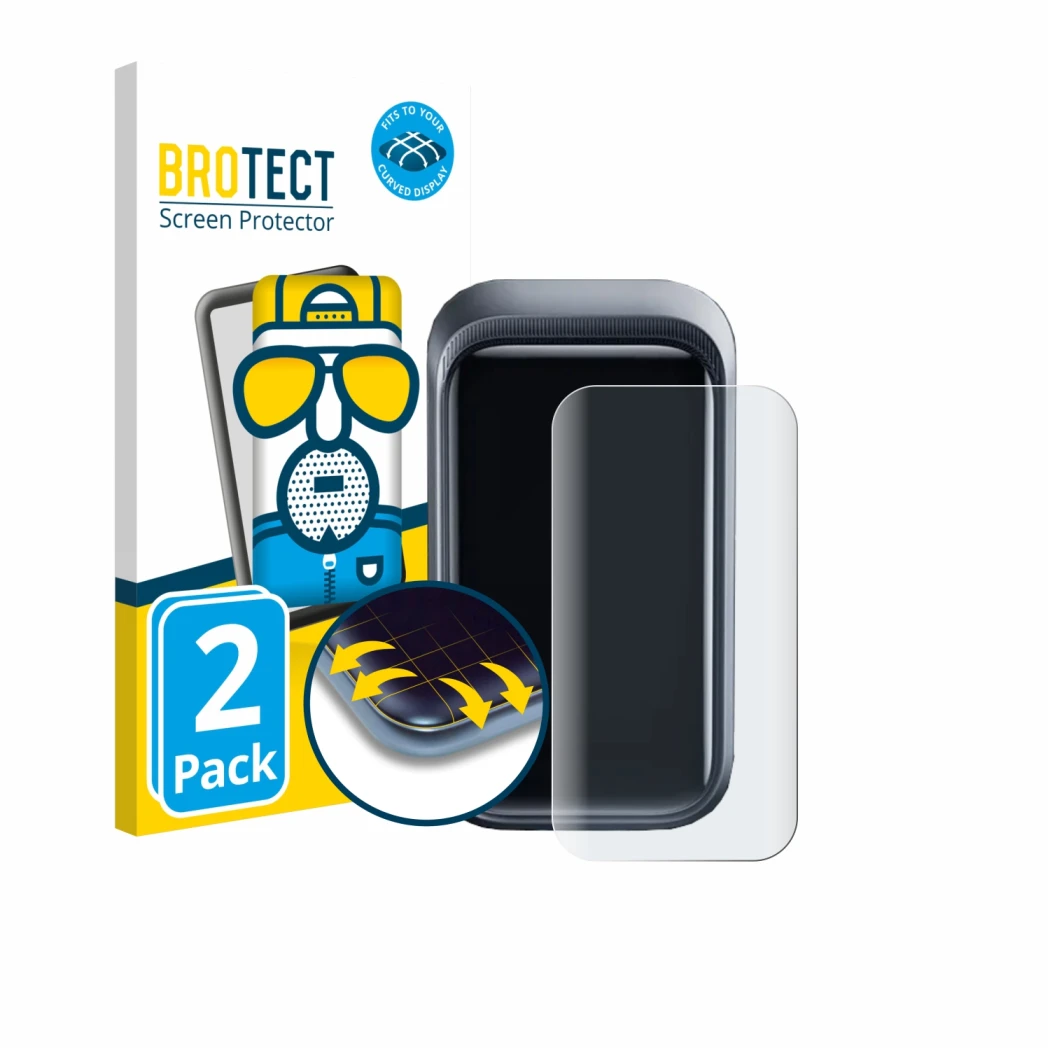 Front side of a product packaging with the brand logo BROTECT. Next to it is the device Anker A2687 160W shown with the corres