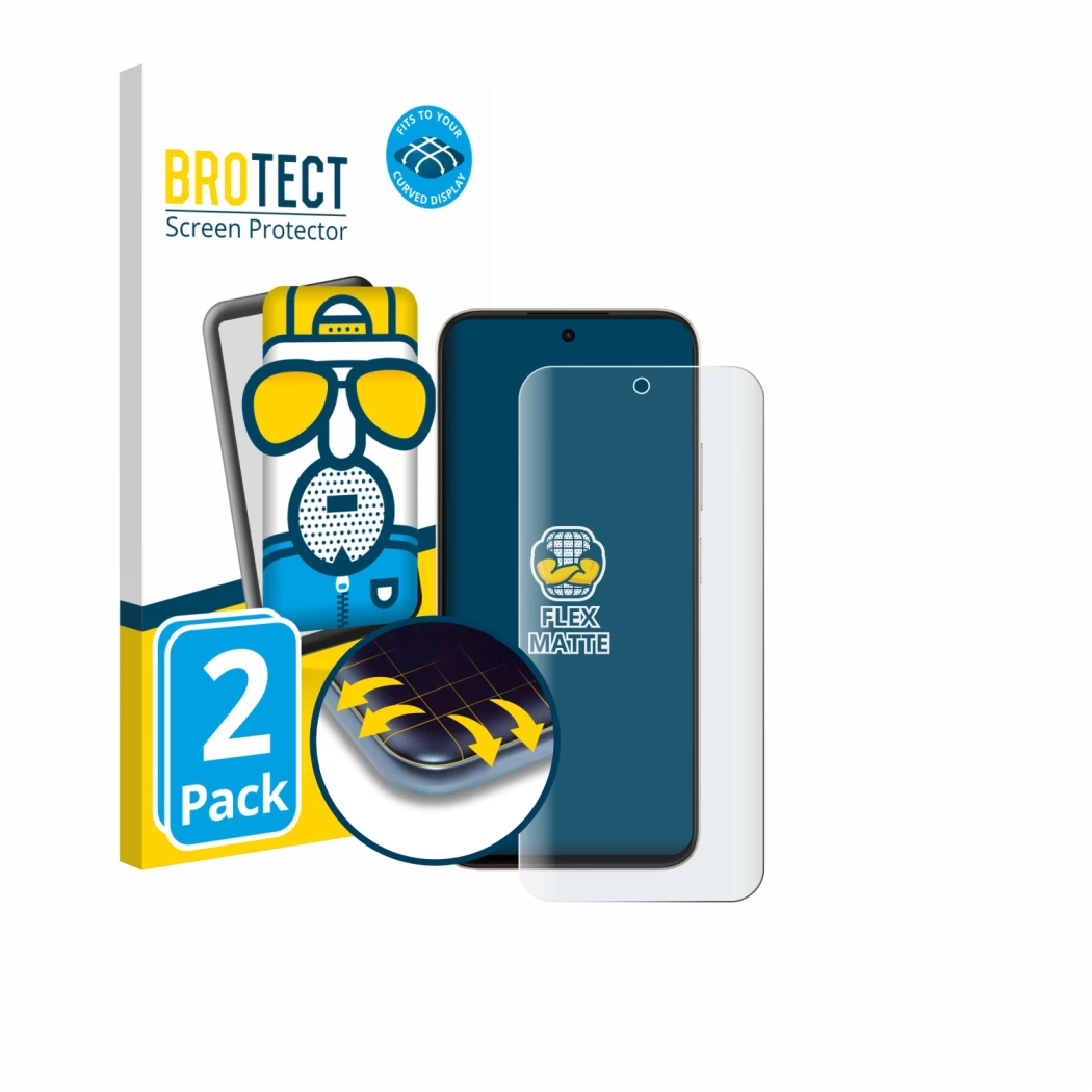 Front side of a product packaging with the brand logo BROTECT. Next to it is the device Oppo A6 shown with the corresponding s