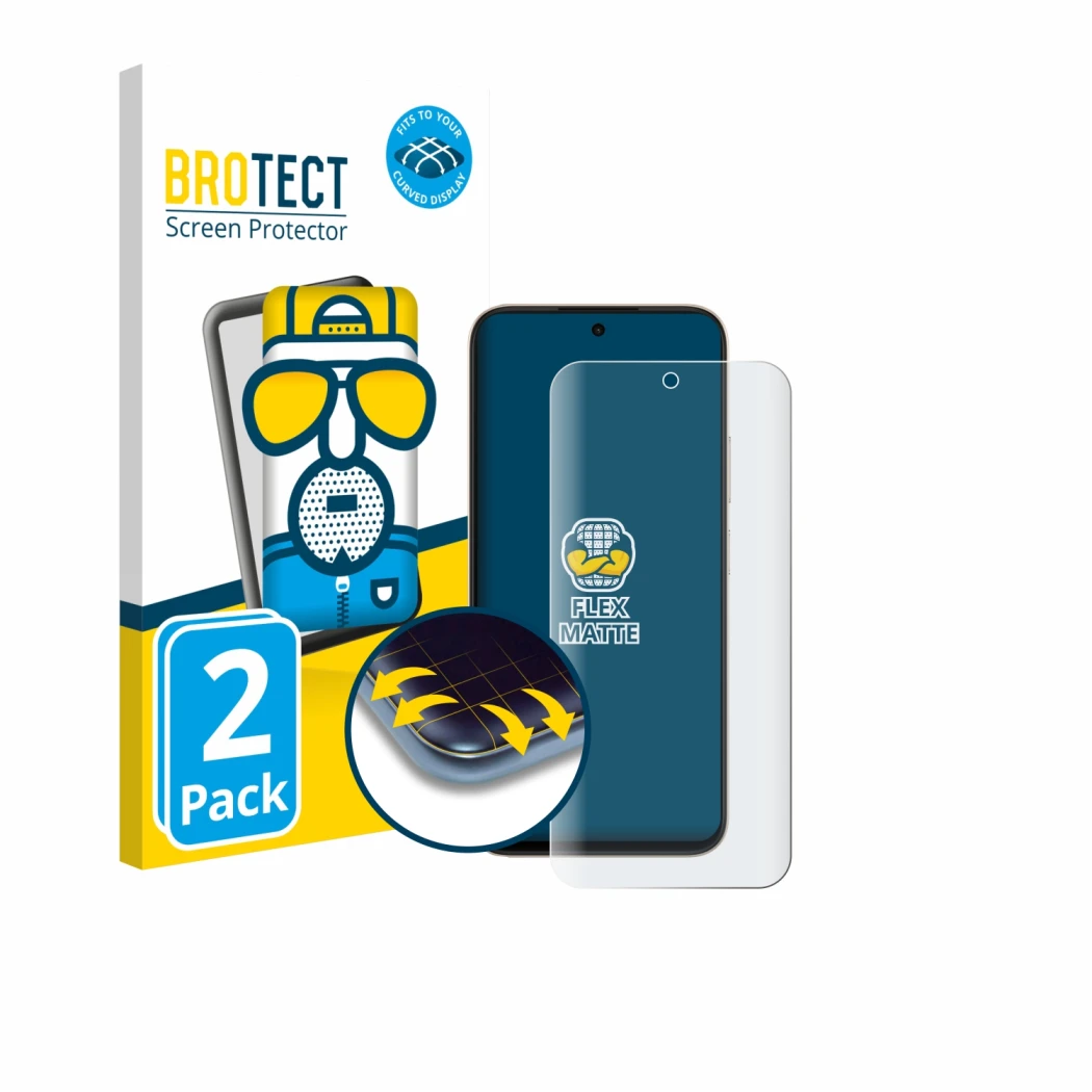 Front side of a product packaging with the brand logo BROTECT. Next to it is the device Oppo A6t shown with the corresponding