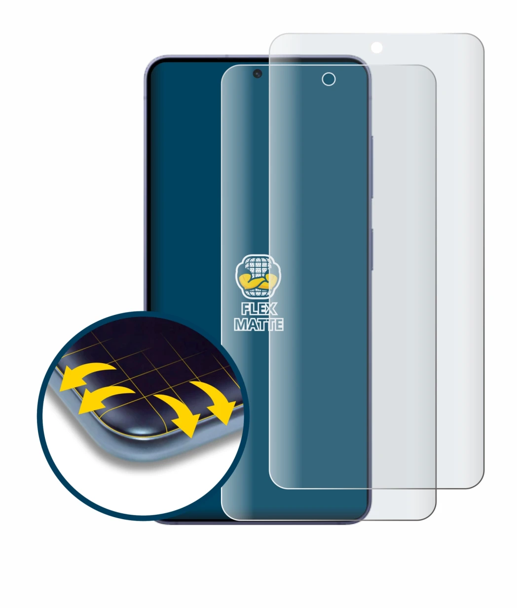 Image of the device Samsung Galaxy S26 with a wide variety of screen protectors.