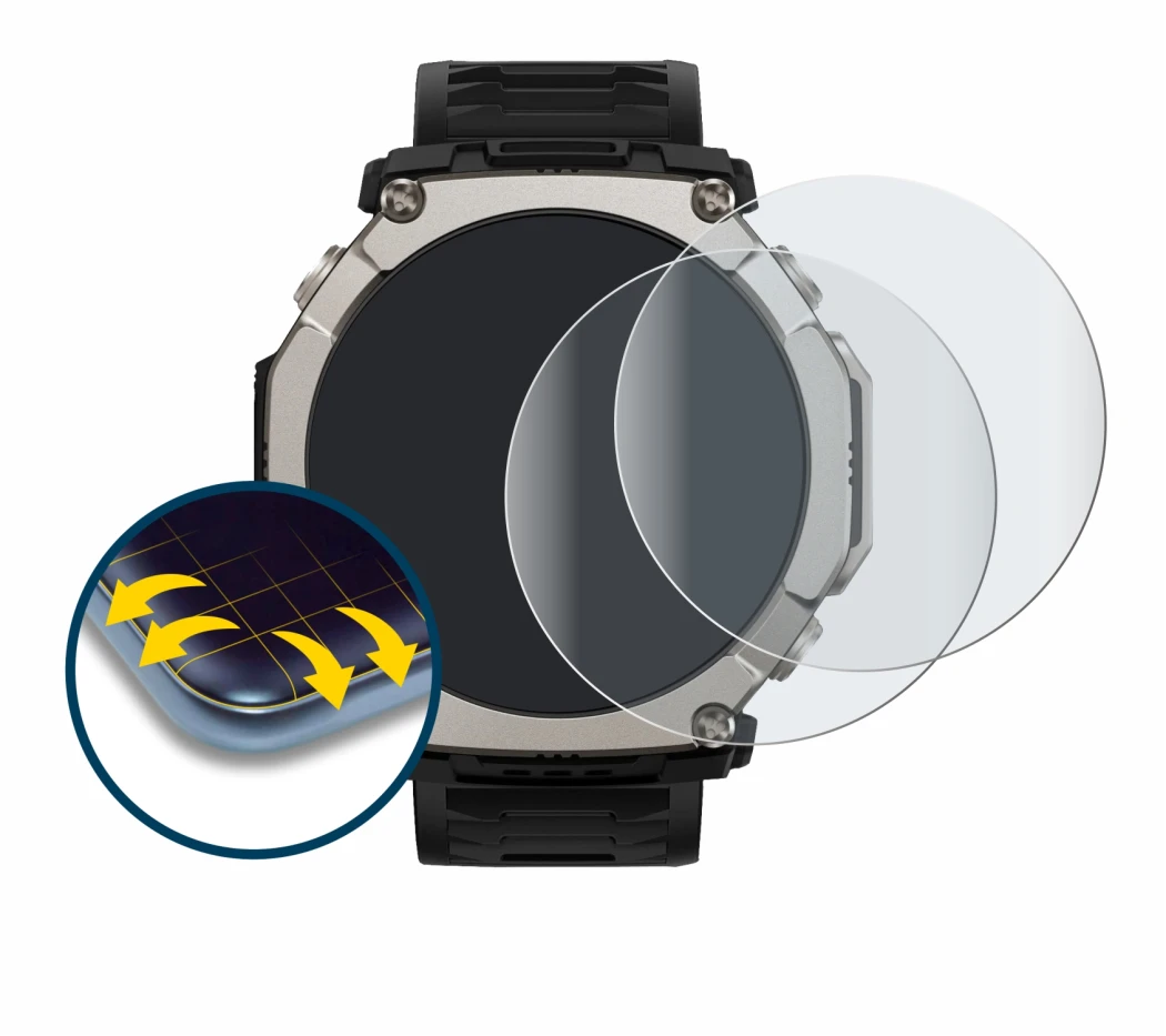 Image of the device Huami Amazfit T-Rex Ultra 2 with a wide variety of screen protectors.