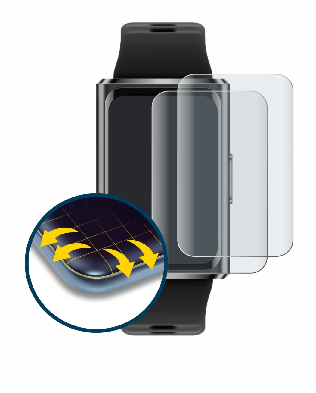 Image of the device Huawei Band 11 Pro with a wide variety of screen protectors.