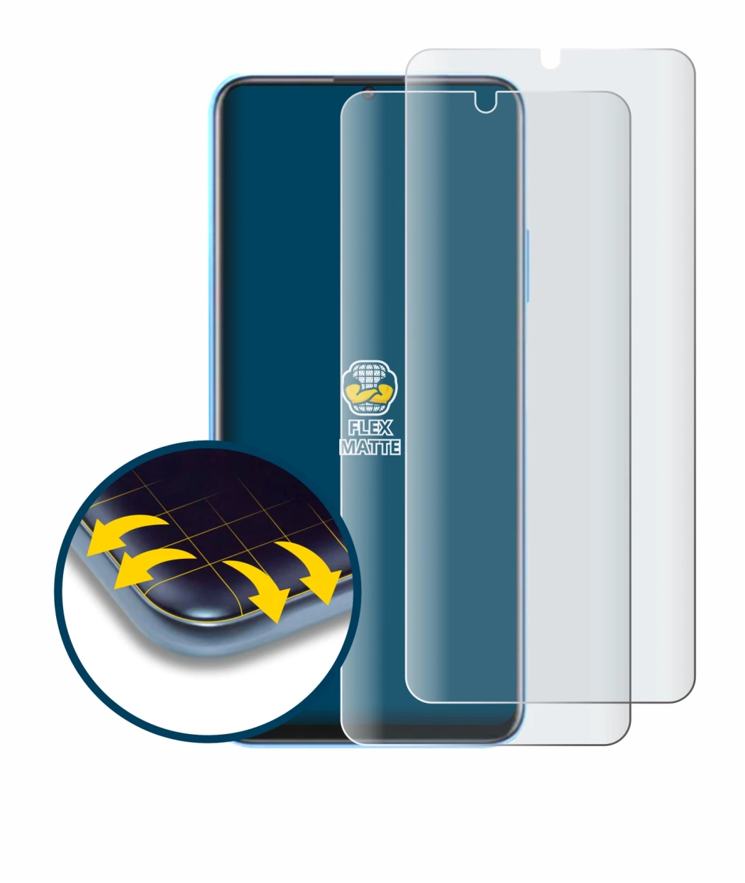Image of the device Huawei Enjoy 70z with a wide variety of screen protectors.
