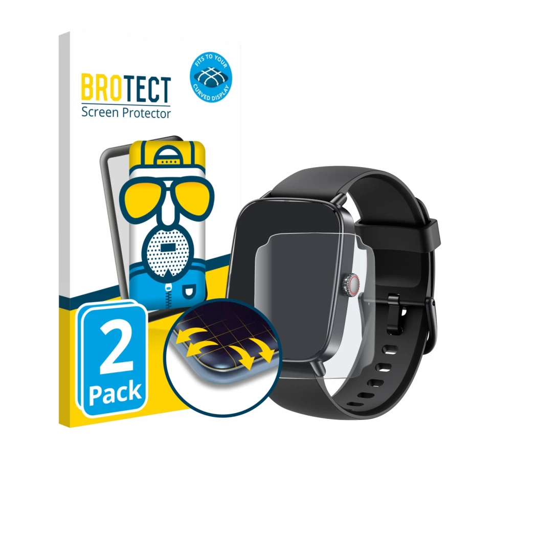 Front side of a product packaging with the brand logo BROTECT. Next to it is the device Gydom IDW28 1.85