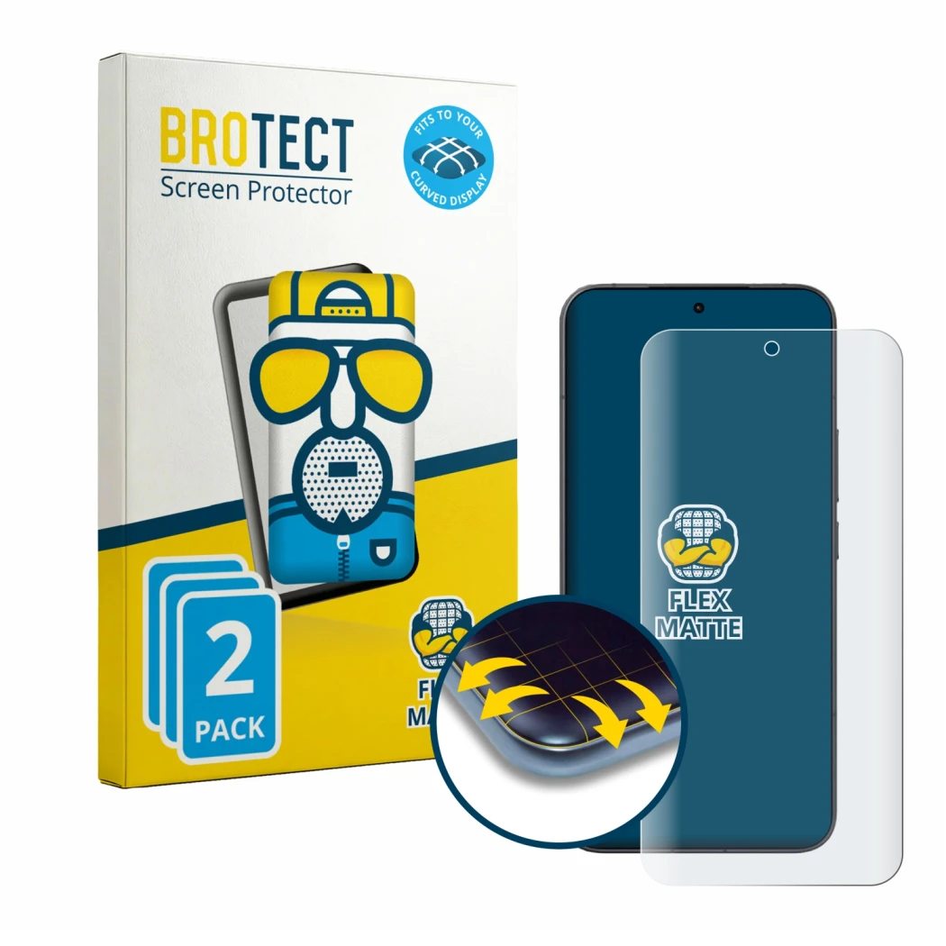 Front side of a product packaging with the brand logo BROTECT. Next to it is the device Xiaomi 17T Pro shown with the correspo