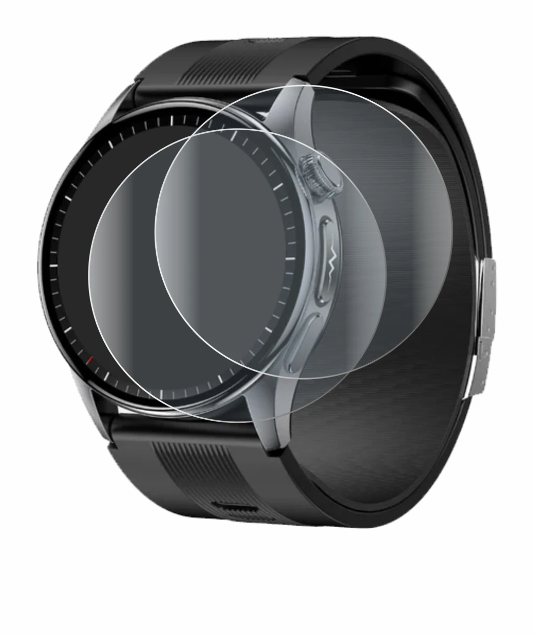 Image of the device Knauermann Pro 4 AIR (round) with a wide variety of screen protectors.