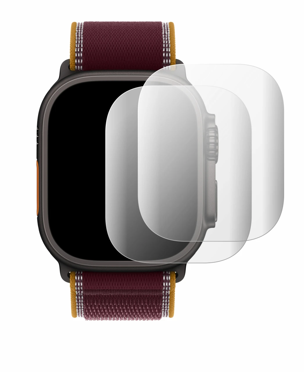 Image of the device Apple Watch Ultra 4 (49 mm) with a wide variety of screen protectors.