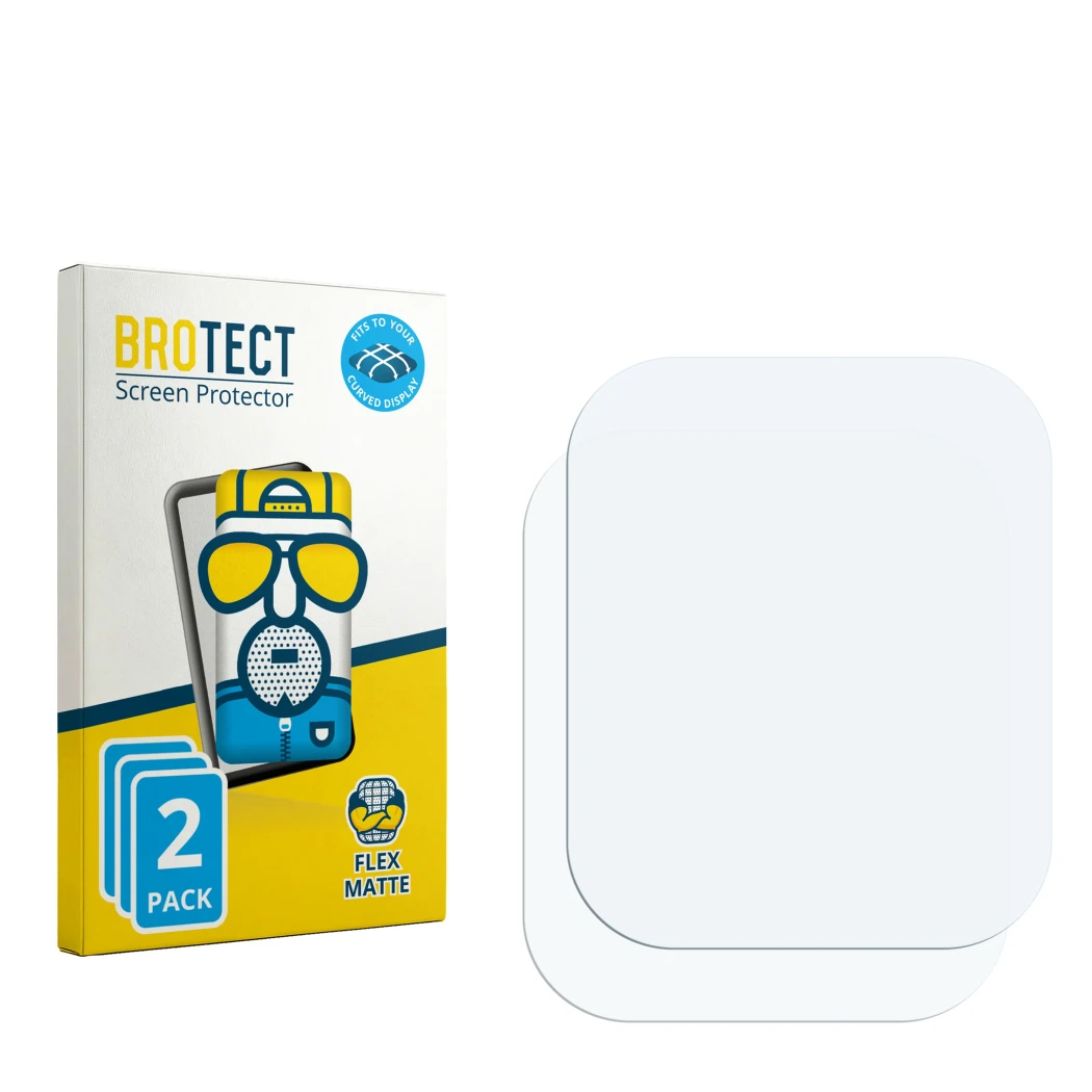 Front side of a product packaging with the brand logo BROTECT. Next to it is the corresponding screen protector.