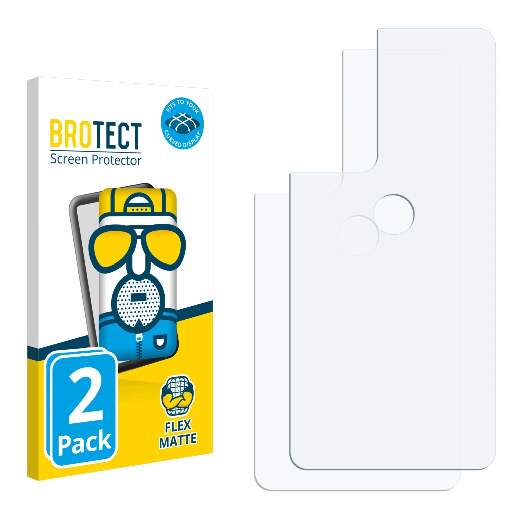 Front side of a product packaging with the brand logo BROTECT. Next to it is the corresponding screen protector.