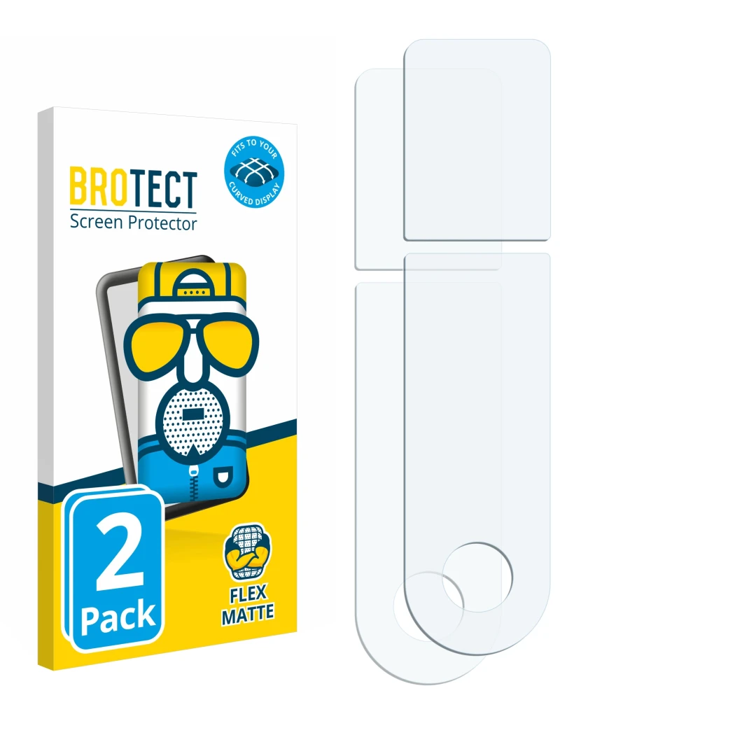 Front side of a product packaging with the brand logo BROTECT. Next to it is the corresponding screen protector.