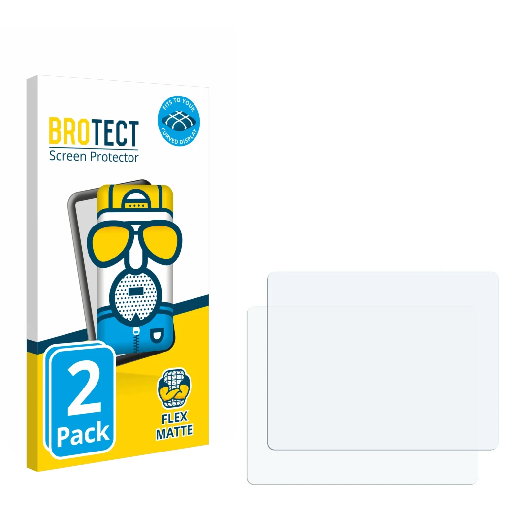 Front side of a product packaging with the brand logo BROTECT. Next to it is the corresponding screen protector.