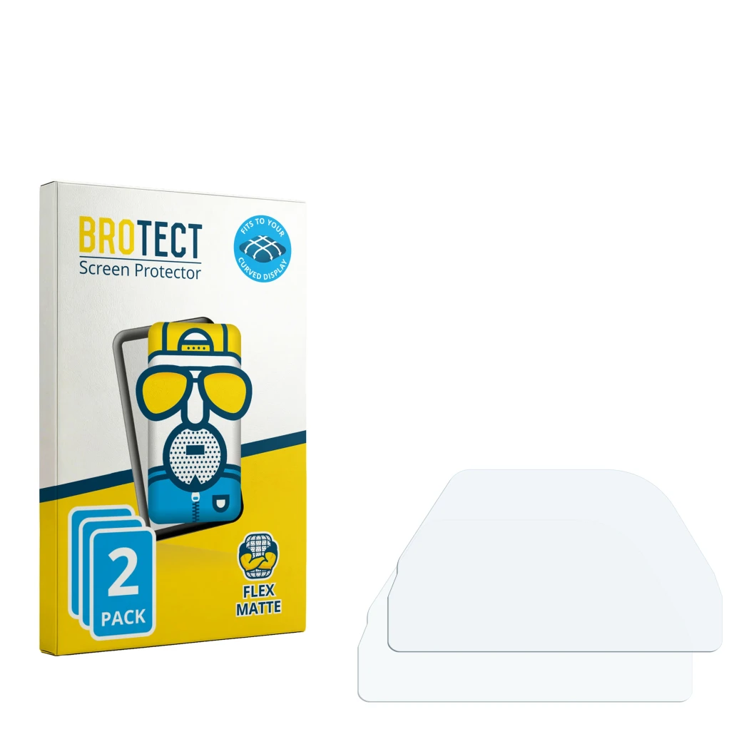 Front side of a product packaging with the brand logo BROTECT. Next to it is the corresponding screen protector.