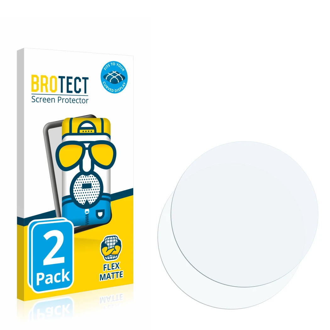 Front side of a product packaging with the brand logo BROTECT. Next to it is the corresponding screen protector.