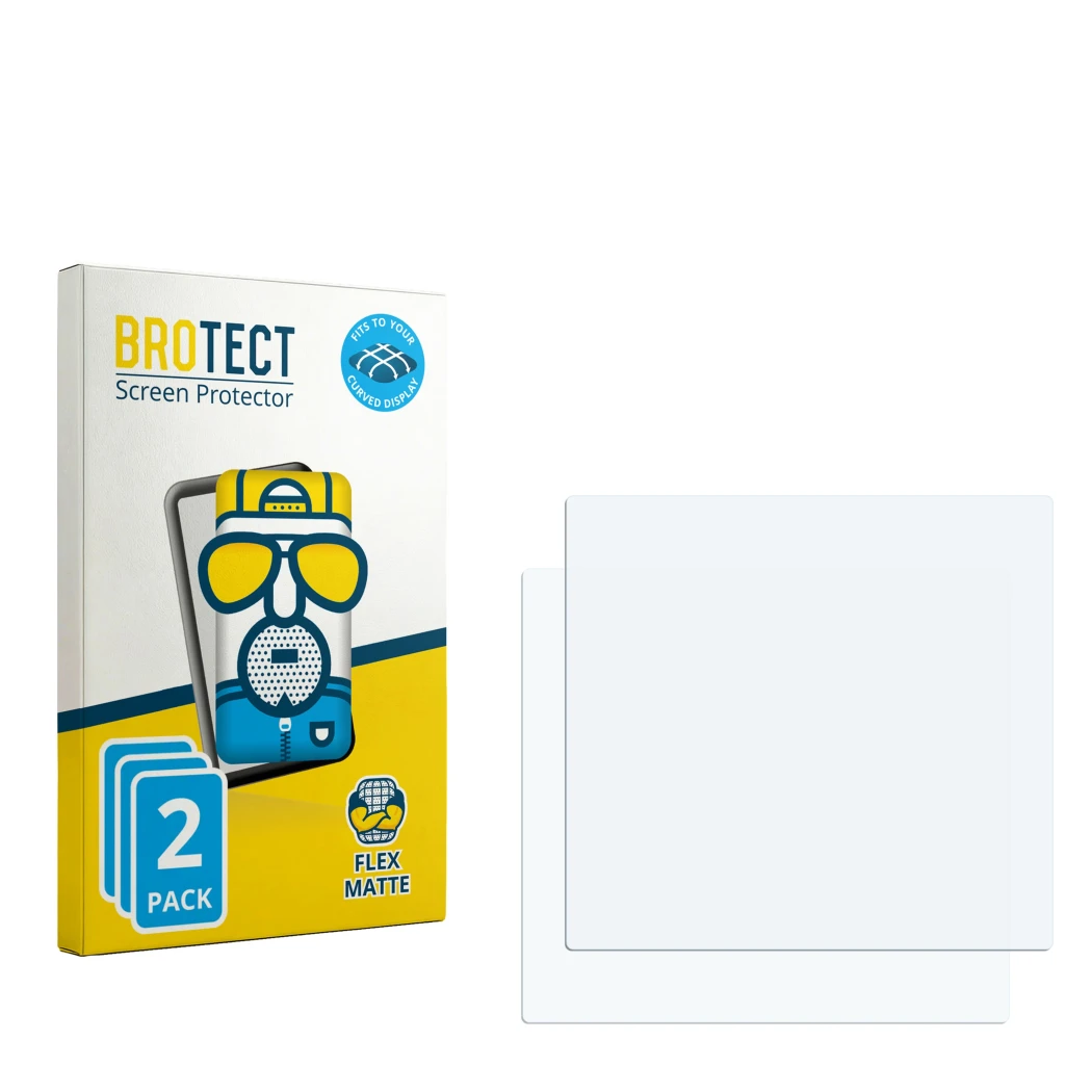 Front side of a product packaging with the brand logo BROTECT. Next to it is the corresponding screen protector.