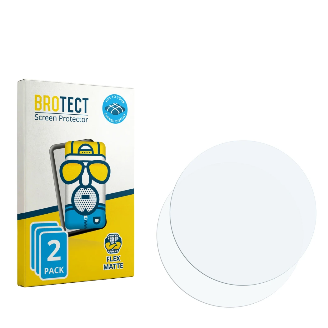 Front side of a product packaging with the brand logo BROTECT. Next to it is the corresponding screen protector.
